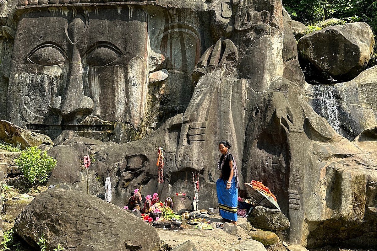 The real Unakoti rock-cut sculptures in Tripura